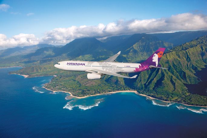 Hawaiian Airlines, Airplane, aerial Hawaiian Airlines, Airplane, aerial