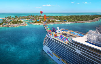 Utopia of the Seas arrives at Perfect Day at Coco Cay, Royal Caribbean's private island destination.