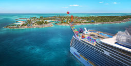 Utopia of the Seas arrives at Perfect Day at Coco Cay, Royal Caribbean's private island destination.