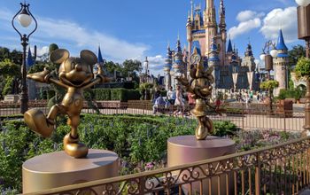 Mickey and Minnie Golden Sculptures at Magic Kingdom