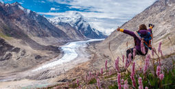 Traveler exploring Zanskar in the Himalayas