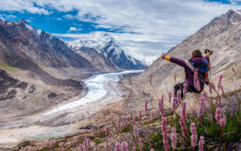 Traveler exploring Zanskar in the Himalayas