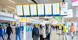 Amsterdam Airport Schiphol terminal.