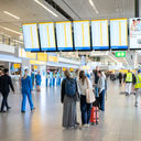 Amsterdam Airport Schiphol terminal.