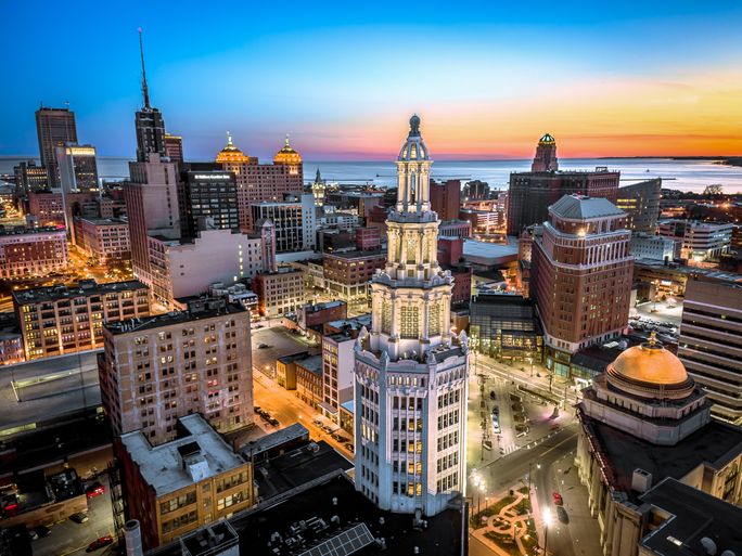 Aerial view of Buffalo, New York. Buffalo, New York, cities in new york