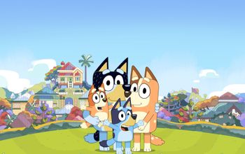 Characters from the beloved animated series, 'Bluey'.