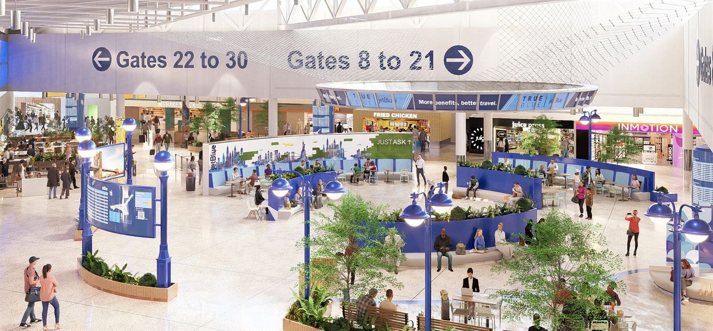 Image: Rendering of JFK's Terminal 5 redesign. (Photo Credit: JetBlue Airways)
