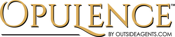 Opulence logo. OutsideAgents.com, host agencies, opulence, luxury host agencies