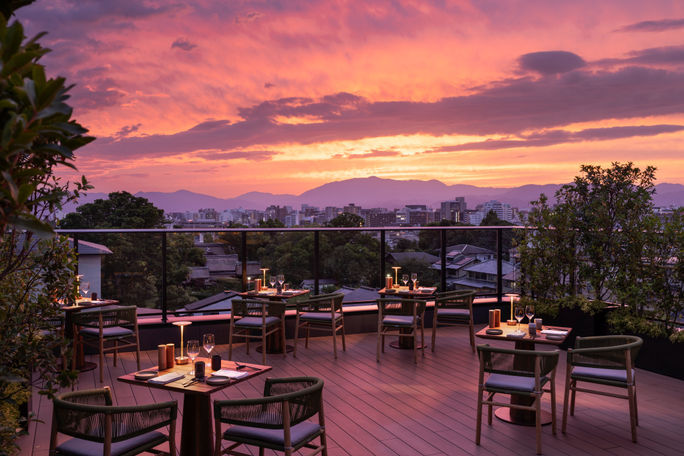 The view from the rooftop of Six Senses Kyoto