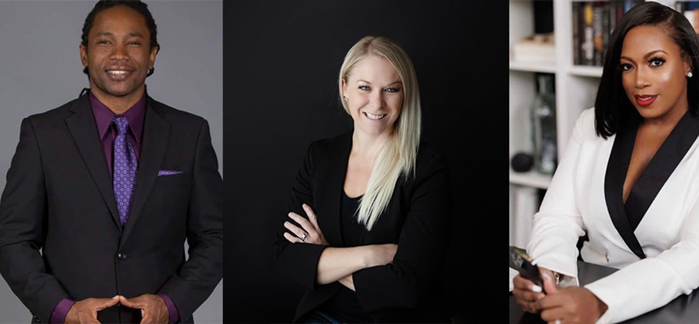 Image: Travel advisor entrepreneurs Jarmal Stevens, Jamie Tarr, Ebonee Brown (Photo Credit: TravelPulse)