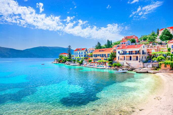 Fiskardo village, Kefalonia island, Greece Fiskardo village, Kefalonia island, Greece