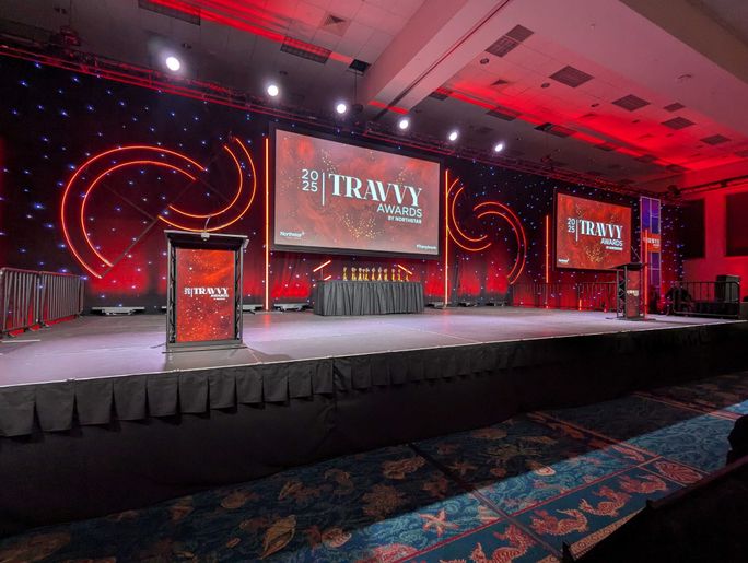 The stage at the 2025 Travvy Awards