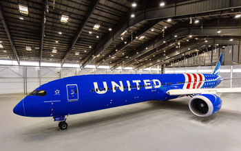 Plane with United's Stars and Stripes Livery