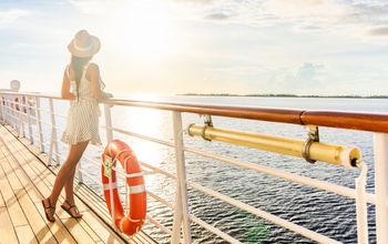 Woman on a cruise ship