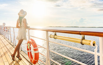 Woman on a cruise ship