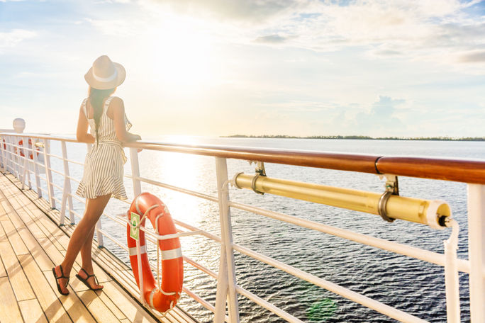 Woman on a cruise ship Woman on a cruise ship