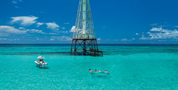 A family at the Alligator Reef Light House