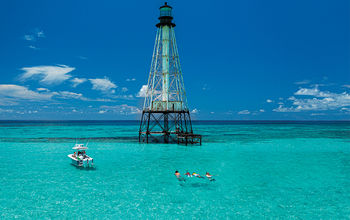 A family at the Alligator Reef Light House