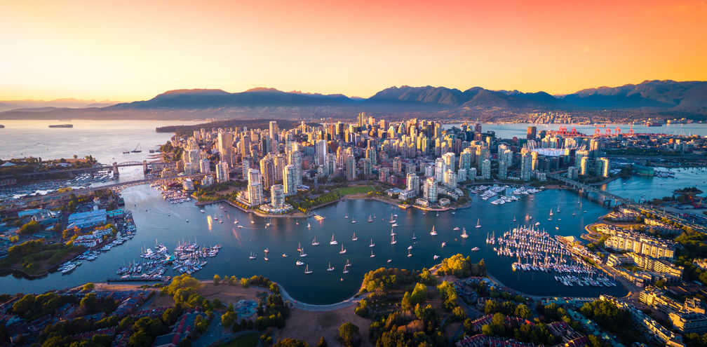aerial view of downtown Vancouver skyline