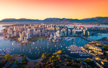 aerial view of downtown Vancouver skyline