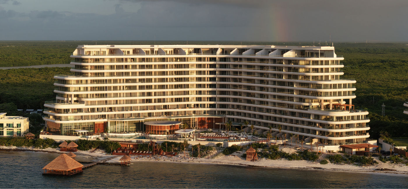Image: Exterior of The St. Regis Costa Mujeres, Cancun resort. (Photo Credit: Marriott International)