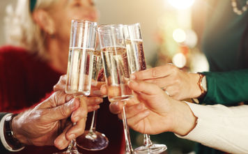 A luxury group toasting with champagne glasses during a celebration.