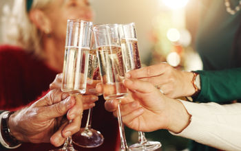 A luxury group toasting with champagne glasses during a celebration.