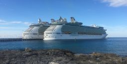 Royal Caribbean's Navigator of the Seas (left) and Mariner of the Seas (right) docked at Perfect Day at CocoCay