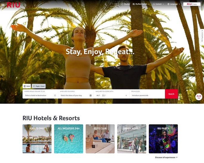 RIU Redesigns Its Website and Mobile App