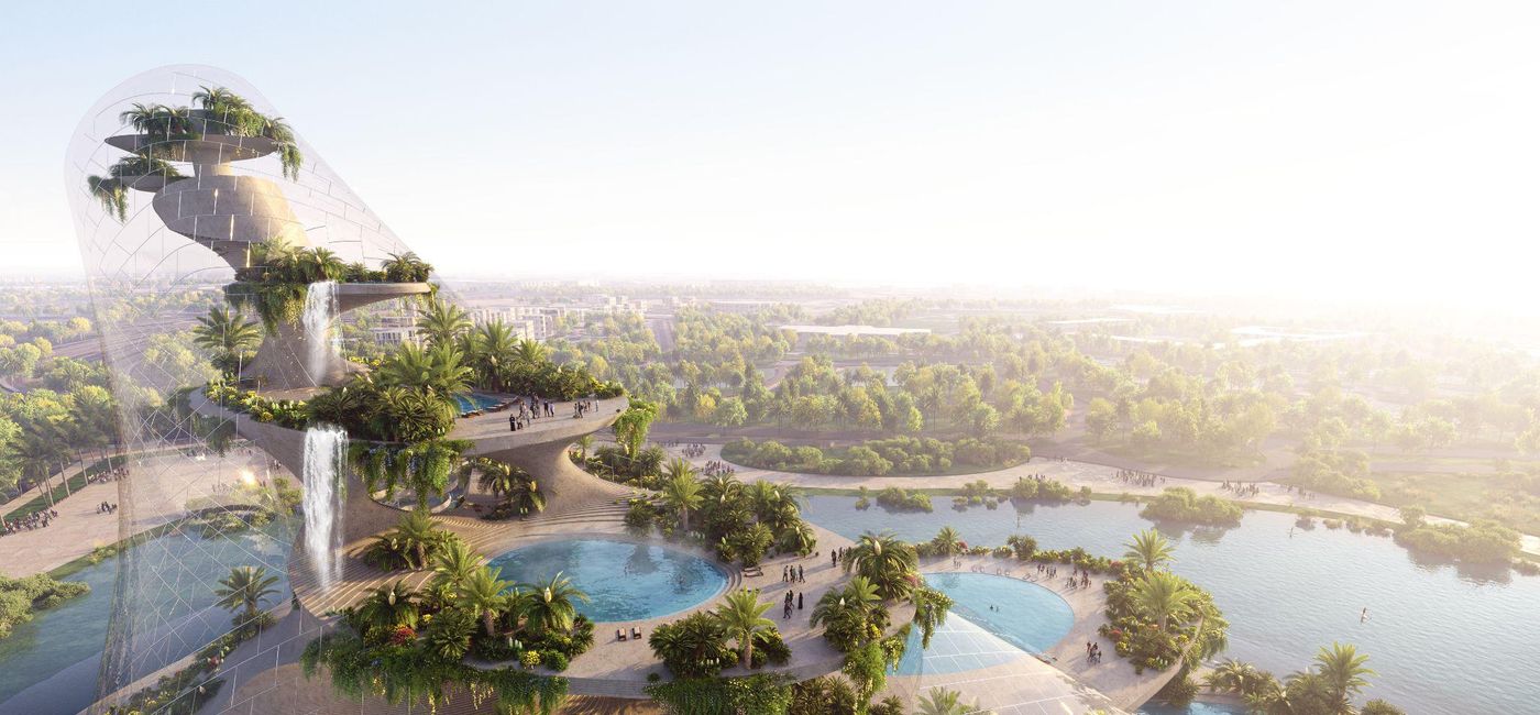 Image: A rendering of Therme Group - Islands in the Sky in Dubai. The landmark is designed by Diller Scofidio + Renfro in collaboration with Therme Group and is set to be completed in 2028. (Photo Credit: Diller Scofidio + Renfro; Therme Group)