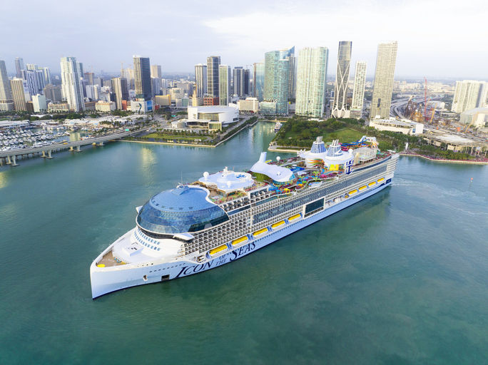 Icon of the Seas arrives in Miami Icon of the Seas arrives in Miami, Royal Caribbean, cruise ship