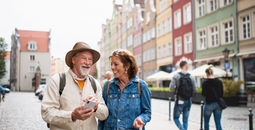 Couple traveling in Europe