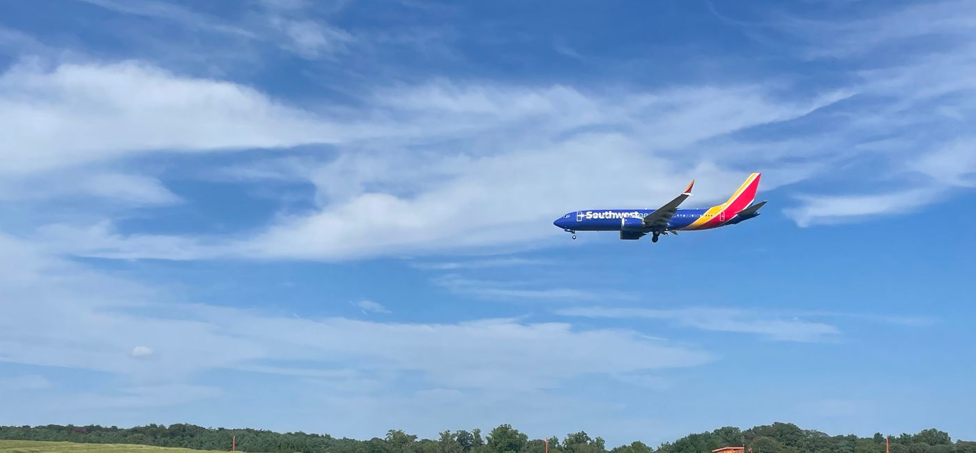 Image: Southwest Airlines plane landing at Baltimore/Washington International Airport. (Photo Credit: Patrick Clarke)
