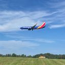 Southwest Airlines plane landing at Baltimore/Washington International Airport
