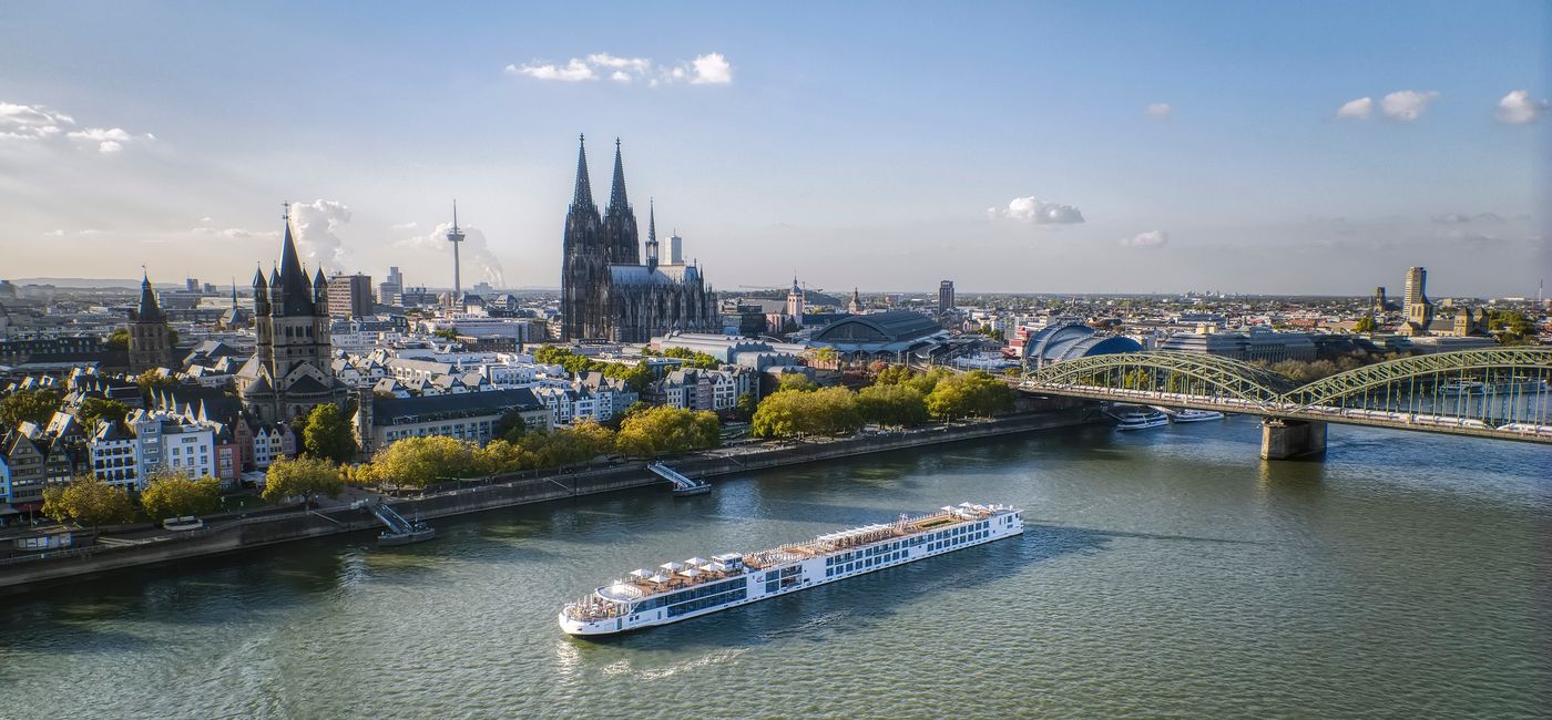 Image: Un navire de Viking sur le Rhin, à Cologne (Source: Viking Media)
