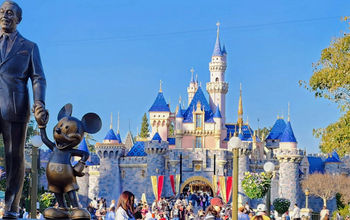 Sleeping Beauty Castle, Partners, Walt Disney, Mickey Mouse, Main Street USA, statues, Disneyland Resort, Anaheim, California, theme parks, amusement parks
