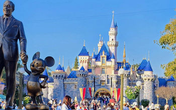 Sleeping Beauty Castle, Partners, Walt Disney, Mickey Mouse, Main Street USA, statues, Disneyland Resort, Anaheim, California, theme parks, amusement parks