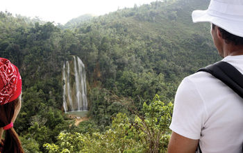 Couple at Salto el Limon, Samana