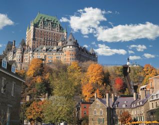 Fall foliage at Le Chateau Frontenac in Quebec City