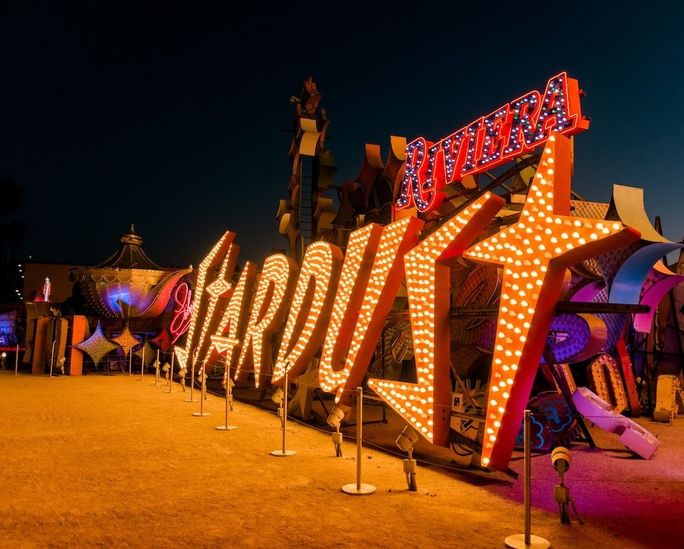 Las Vegas' Neon Boneyard Museum at Night Las Vegas' Neon Boneyard Museum at Night