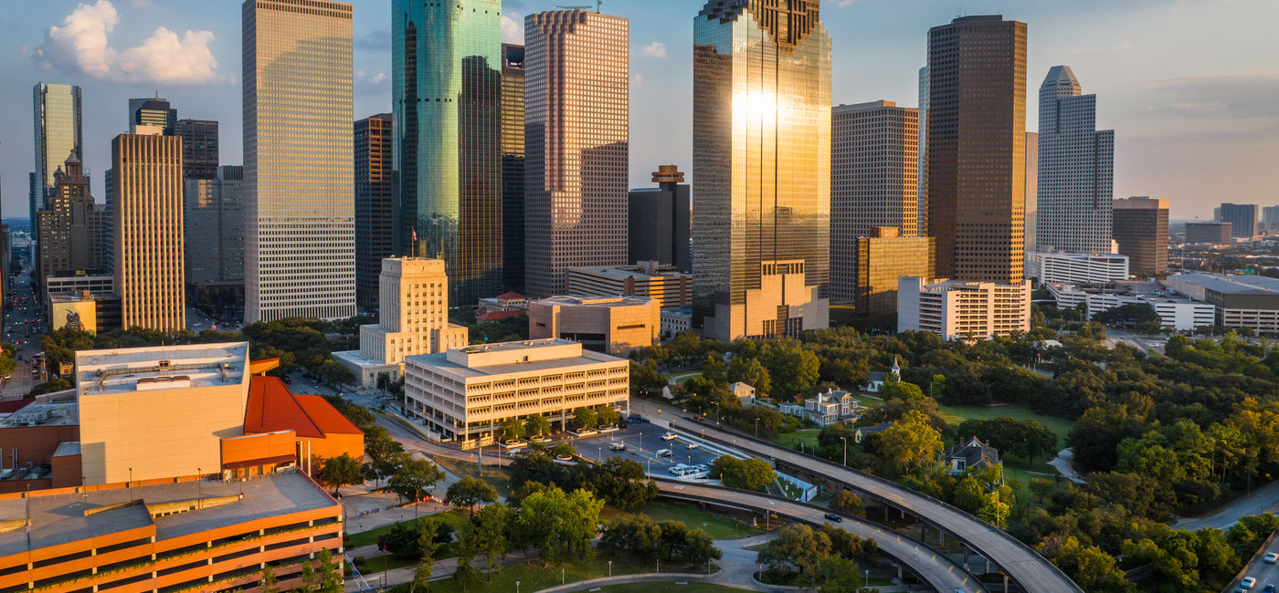 Image: Downtown Houston in the evening (Photo Credit: Visit Houston)