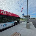 Bus at YHU Metropolitan airport Montreal