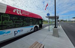Bus at YHU Metropolitan airport Montreal
