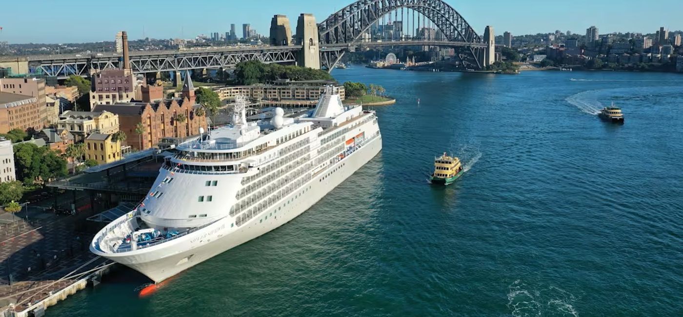 Image: Silversea cruise ship in Sydney Harbour. (Photo Credit: Kensington Tours)