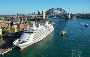 Silversea cruise ship in Sydney Harbour