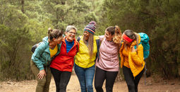 Women traveling together. 