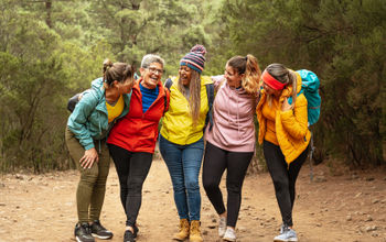 Women traveling together. 