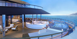 A rendering of the terrace of one of the larger suites