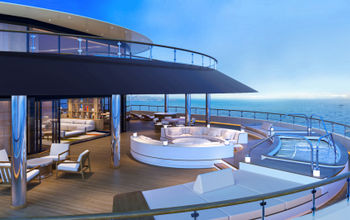 A rendering of the terrace of one of the larger suites