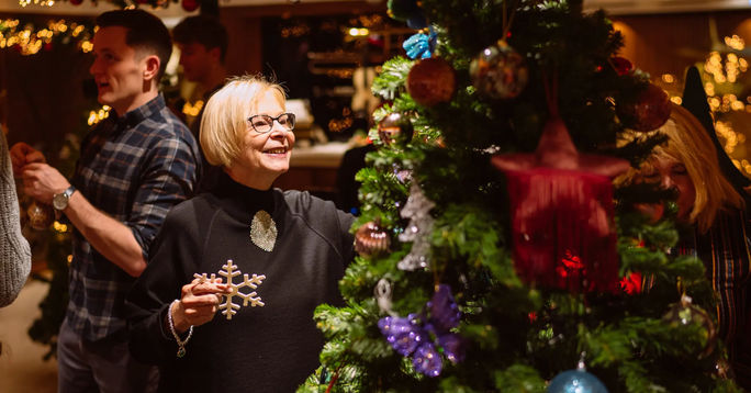 Christmas tree decorating